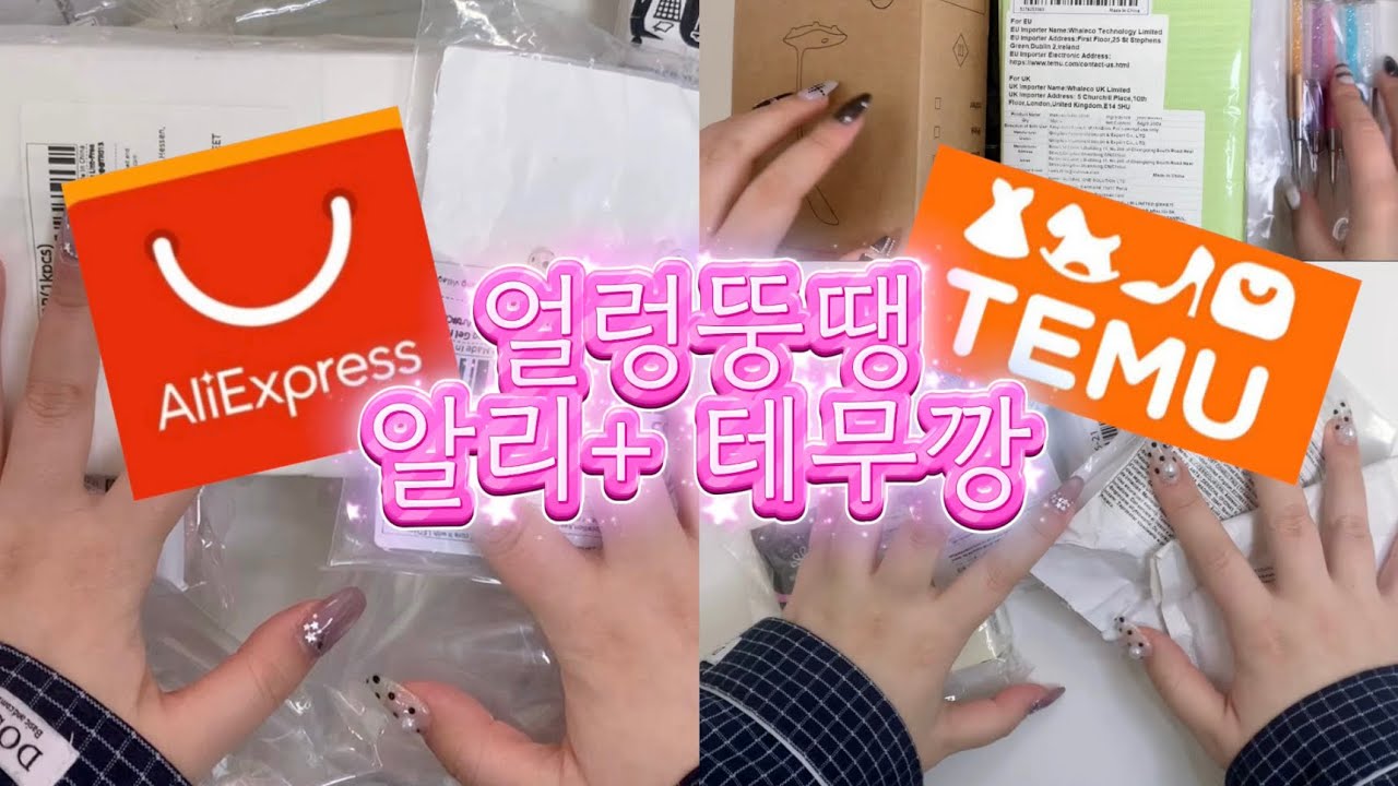 얼렁뚱땡 네일로그 | 알리 + 테무 네일템깡 💅 | 에어브러쉬 샀긔 (ASMR)