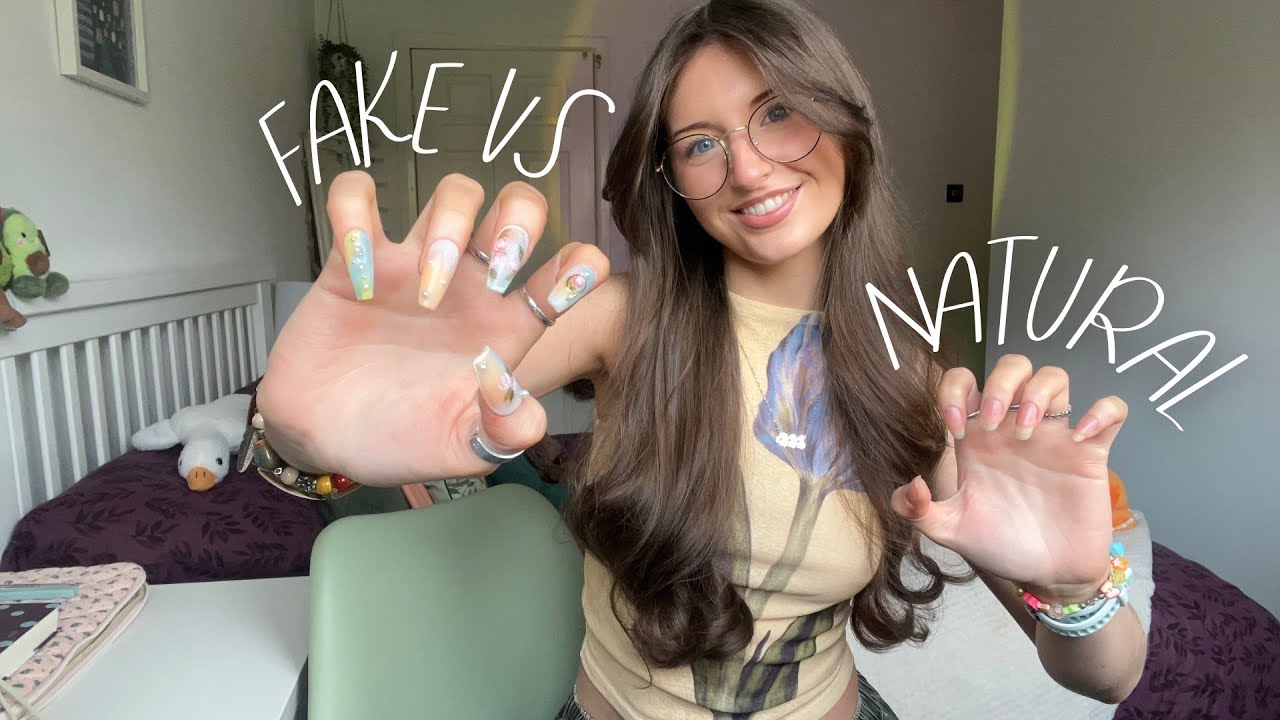 ASMR fake VS natural nails (mic scratching edition) 