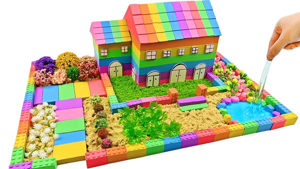 Satisfying Video | DIY How To Make Garden Villa with Kinetic Sand & Slime & Tree Model | Zon Zon
