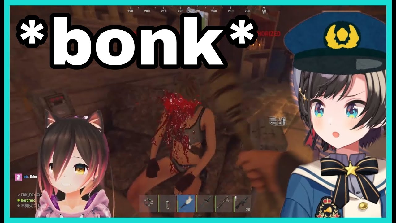 Roboco Bonk Subaru Inside The Safe Zone After Losing Gamble | Rust [Hololive/Eng Sub]