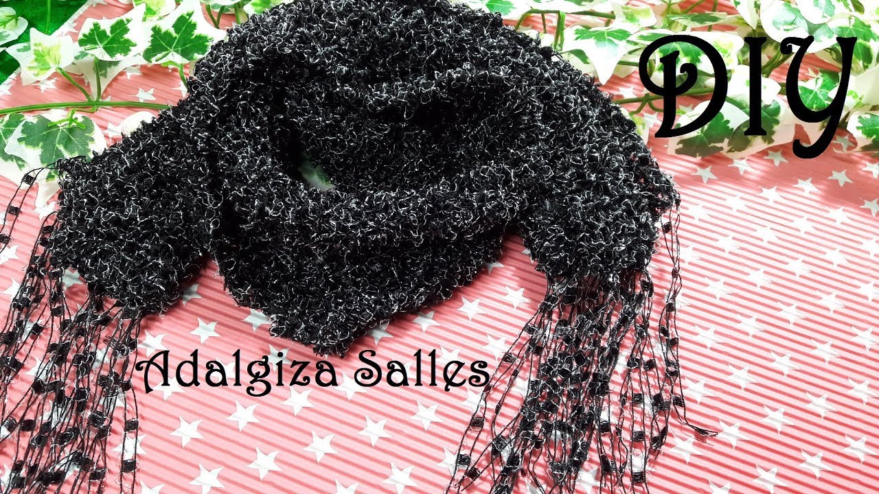 🧣 Como usar a linha mosaico para fazer um mini cachecol em tricô, passo a passo completo.
