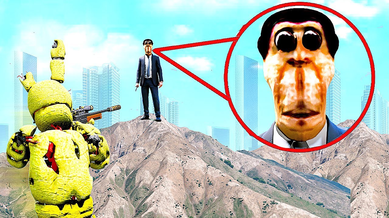 SPRINGTRAP ENCONTROU O OBUNGA ASSUSTAADOR? | GTA V Five Nights at Freddy's