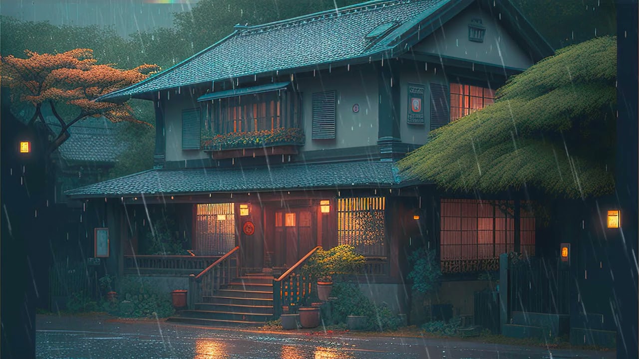 Japanese house rain and traditional instrumentals for sleep