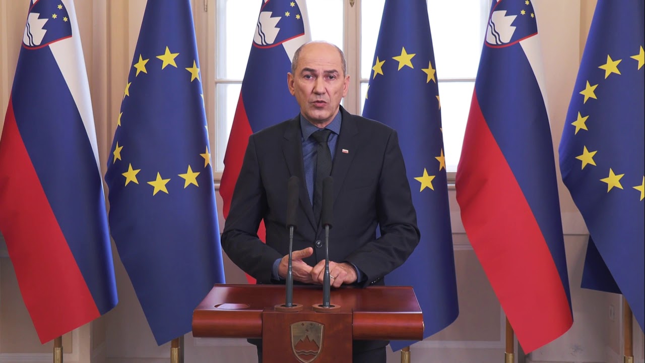 Predsednik vlade Janez Janša nagovoril diplomatski zbor 5. 2. 2021
