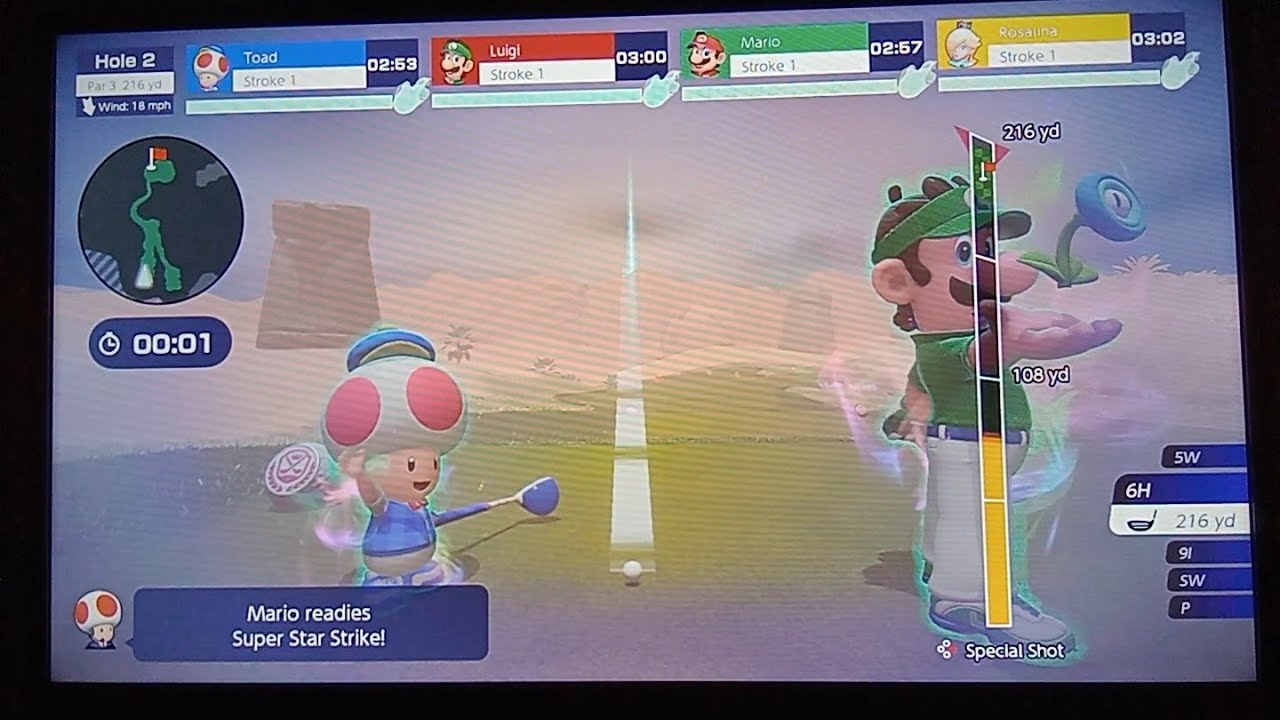 Mario Golf Super Rush Balmy Dunes Speed Golf 1st 9 holes
