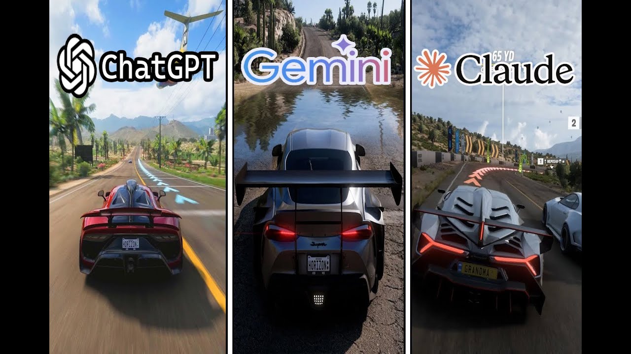 ChatGPT vs Gemini vs Claude Criando Forza Horizon 5 do Zero!