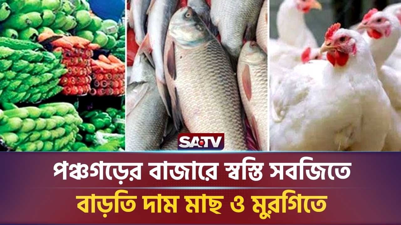 পঞ্চগড়ের বাজারে স্বস্তি সবজিতে, বাড়তি দাম মাছ ও মুরগিতে সরাসরি | SATV NEWS