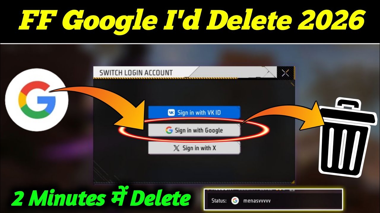 Free Fire Google Account Delete kaise kare | How to Delete Free Fire Max id From Google