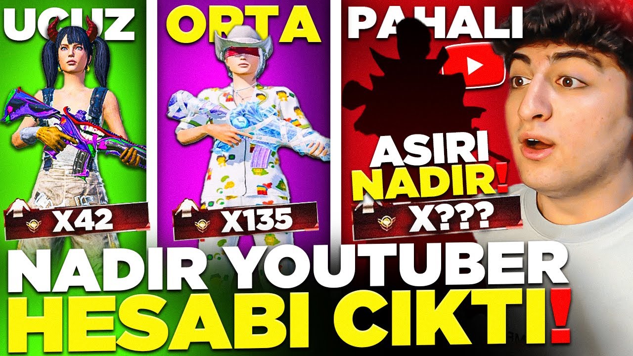 YOUTUBER HESABI ÇIKTI! KİMSEDE OLMAYAN SET! (AŞIRI NADİR 😲) UCUZ ORTA PAHALI | PUBG Mobile