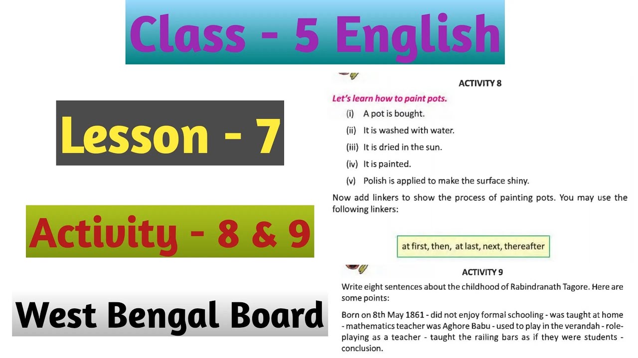 Class 5 English Lesson 7 Activity 8 & 9