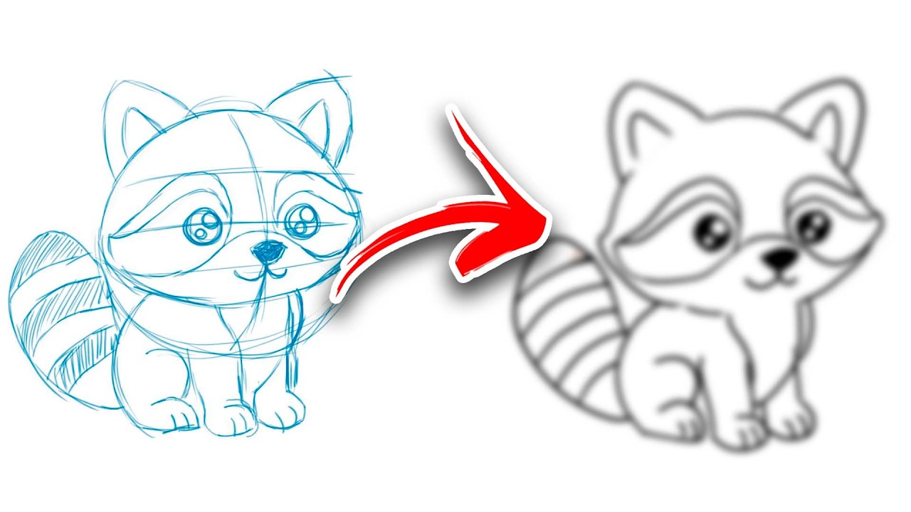 How to Draw a Cute Kawaii Raccoon ✨ Easy Step by Step Tutorial