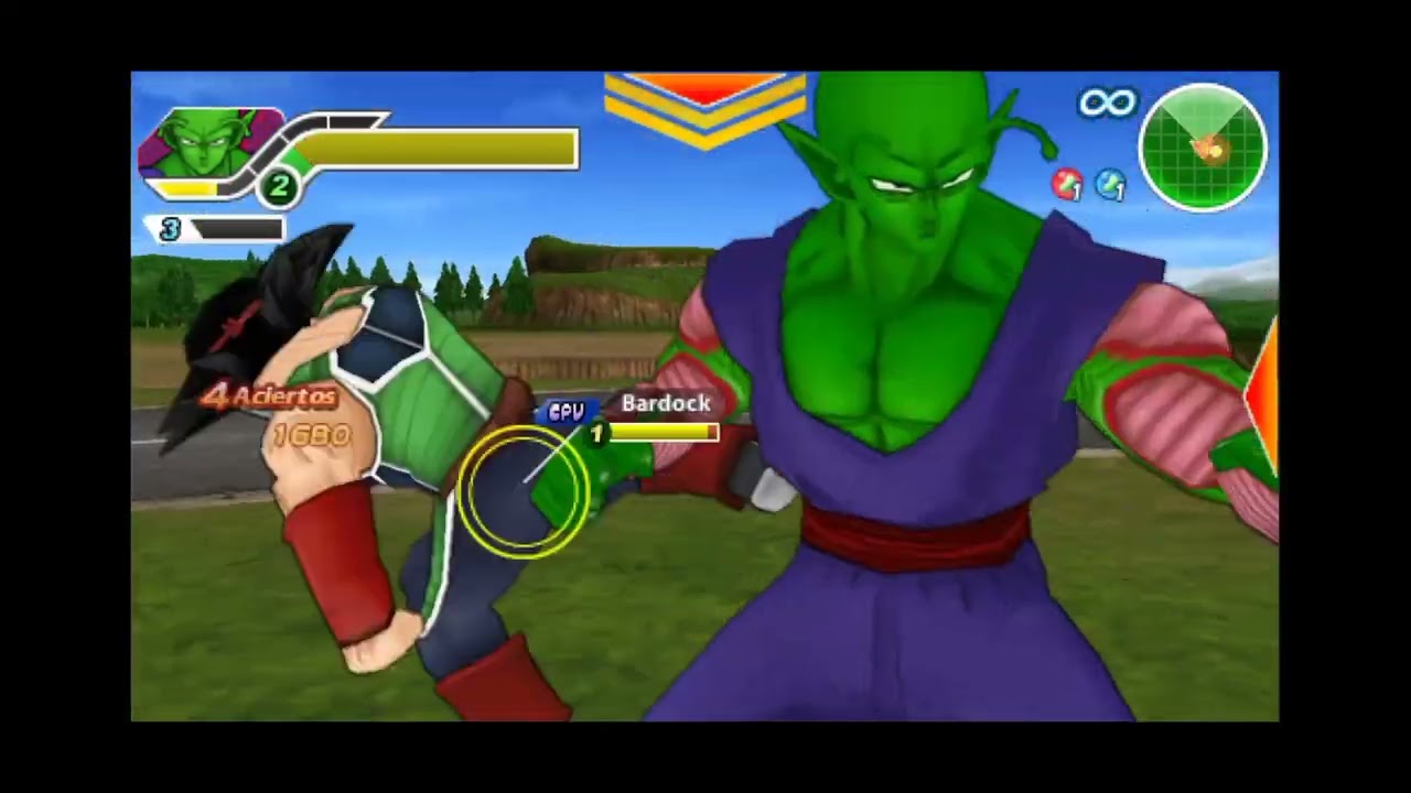 Piccolo vs Bardock y Yamcha nivel normal / subidón choque 