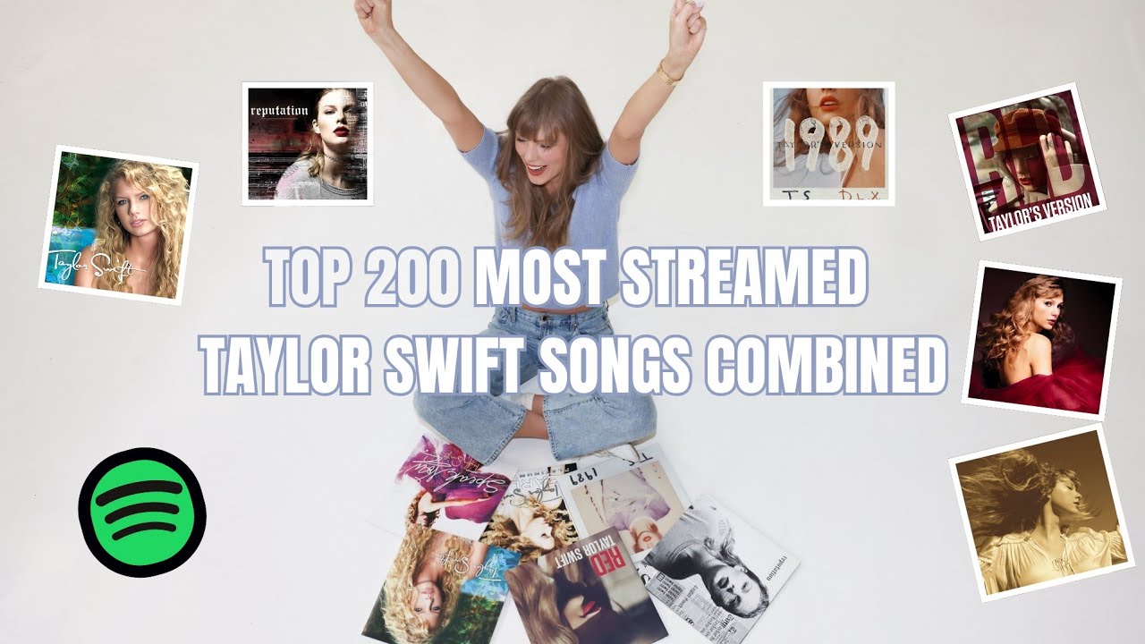 Top 200 Most Streamed Taylor Swift Songs On Spotify Combined (All Versions) | June 2025