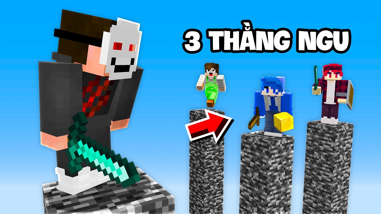 Minecraft nhưng Có 4 Cái Cột và Vật Phẩm Ngẫu Nhiên