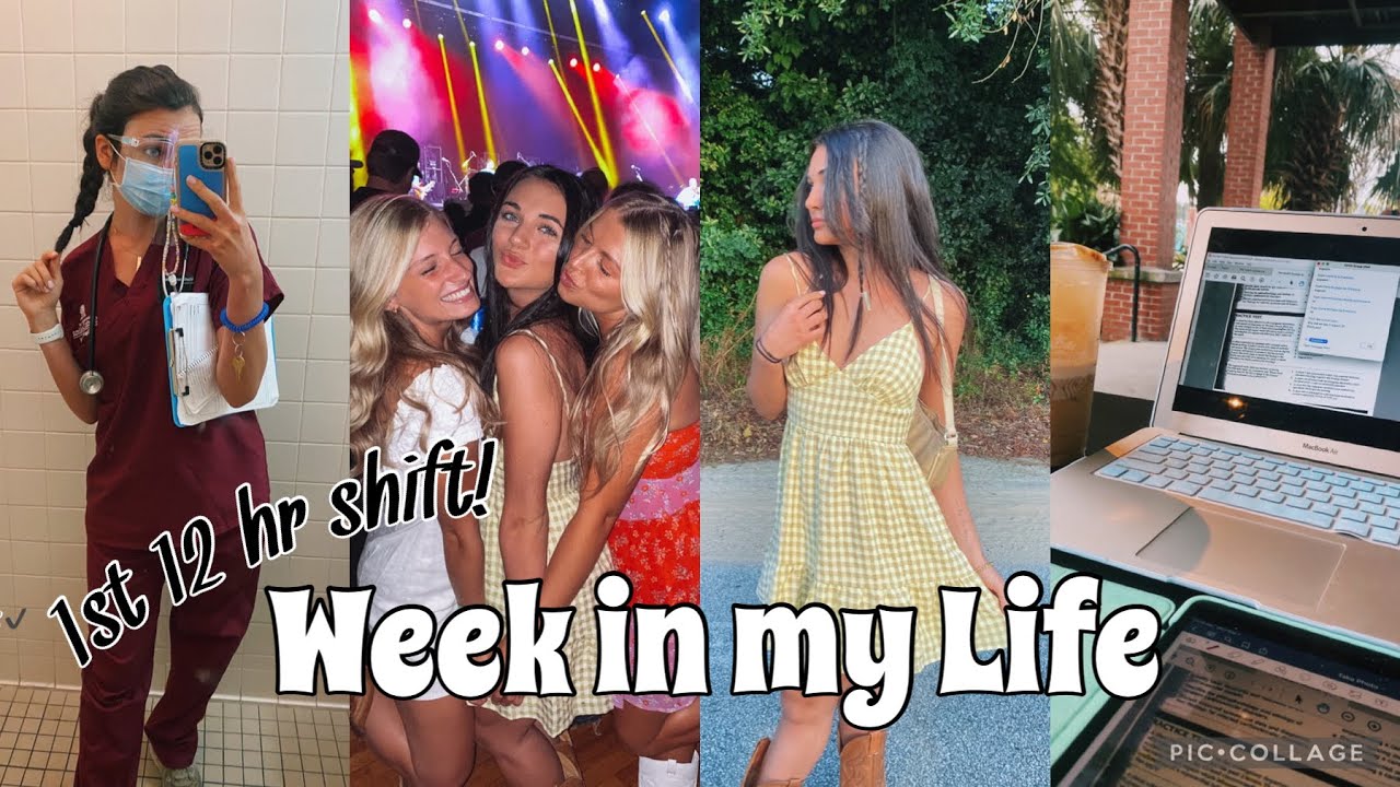 COLLEGE WEEK IN MY LIFE | first 12 hour shift, studying for exam, concert & more!
