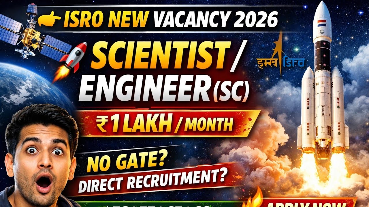 ISRO NEW VACANCY OUT FOR THE POST OF SCIENTIST ENGINEER🔥सैलरी -1 लाख महीना✅EC/EE/CE/CS Eligible ||