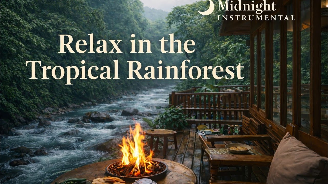 LIVE Romantic Piano and Soft Saxophone for Deep Sleep | Rain and Snow Night Ambience