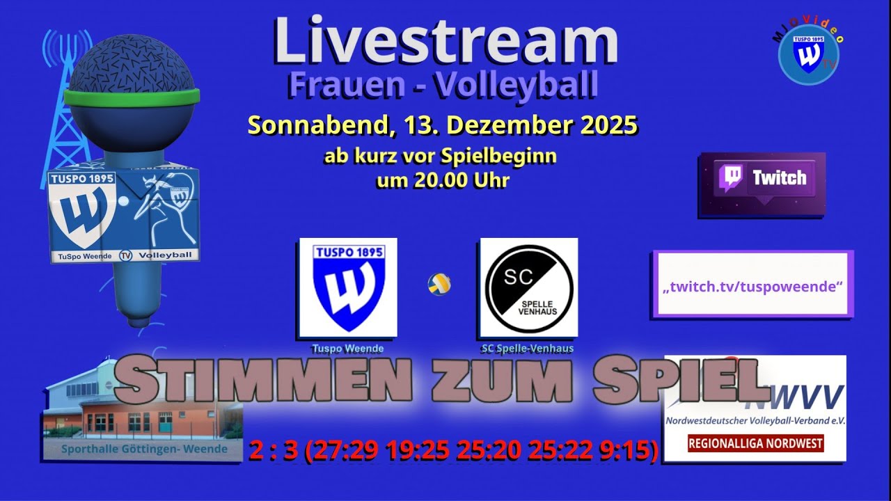 Tuspo Weende vs. SC Spelle-Venhaus am 13.12.2025 – Stimmen zum Spiel