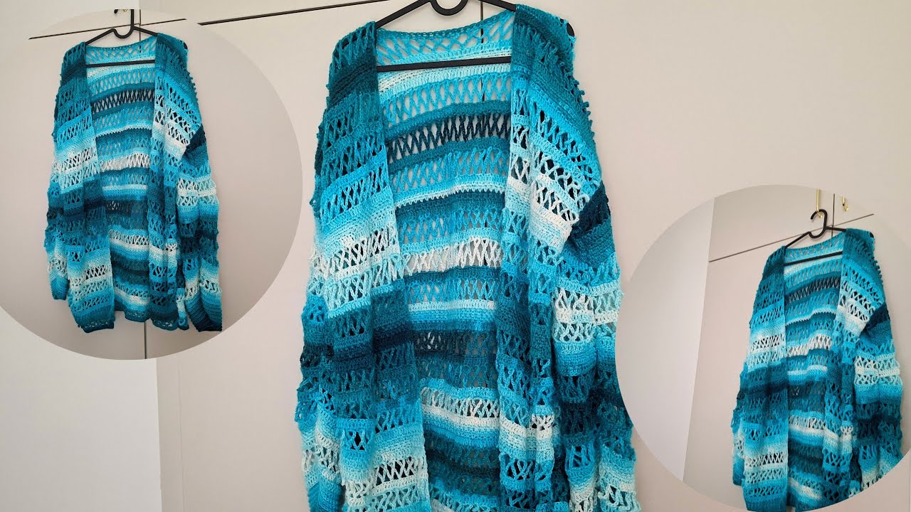 Cardigan All'Uncinetto Facile e Veloce | Tutorial Passo Passo per Principianti (Punto Traforato) 💙