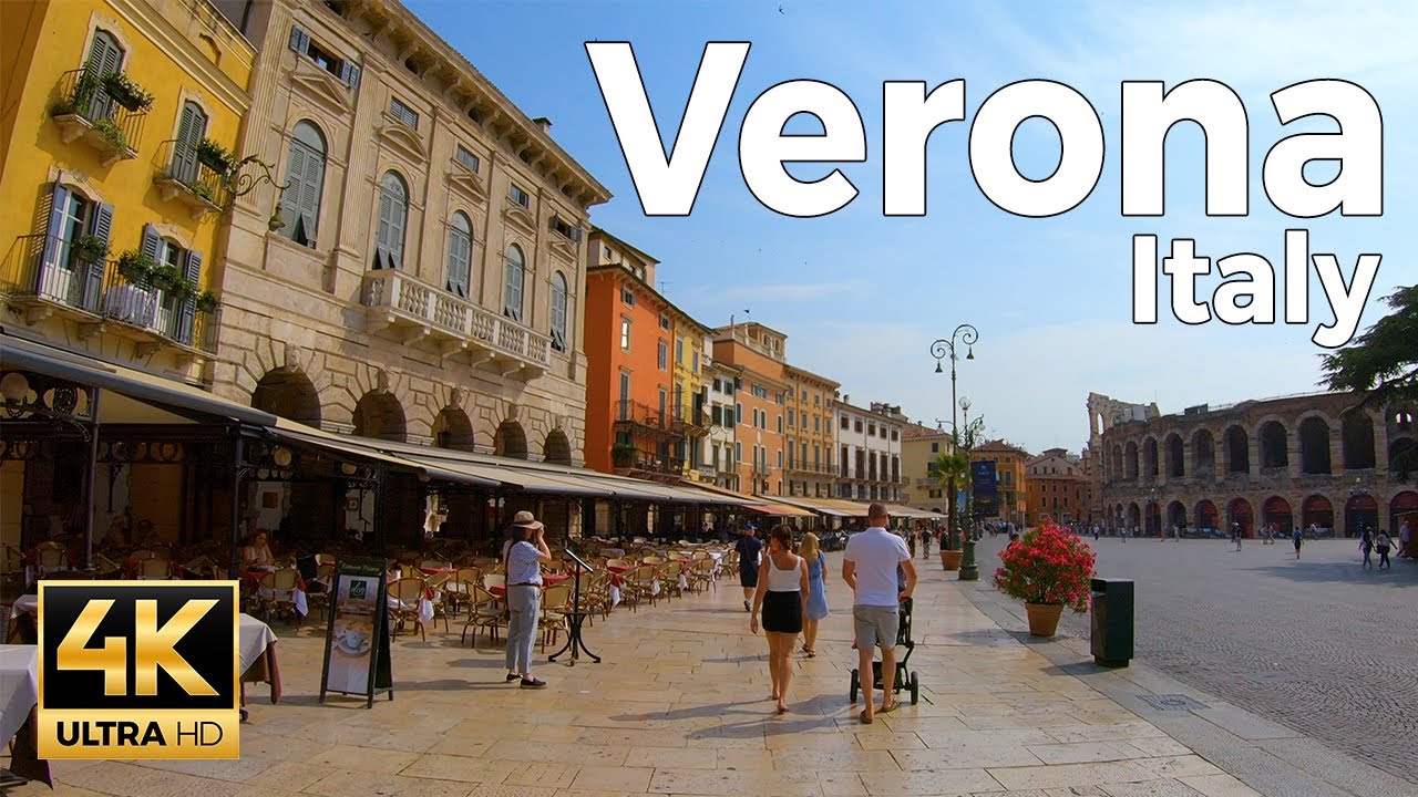 Verona, Italy Walking Tour (4k Ultra HD 60fps) – With Captions