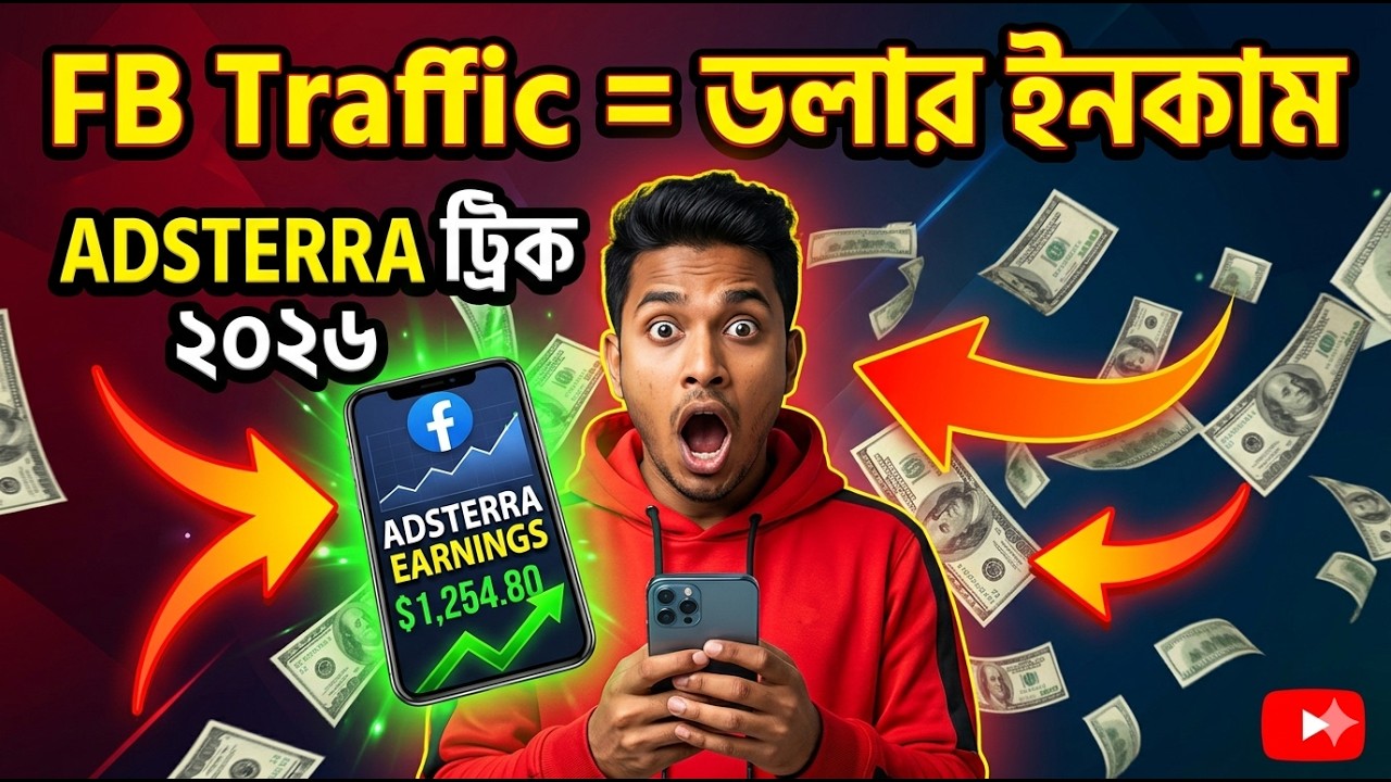 Adsterra Marketing Trick 2026 🔥 Facebook Traffic দিয়ে Daily Earning Method | Bangla Tutorial