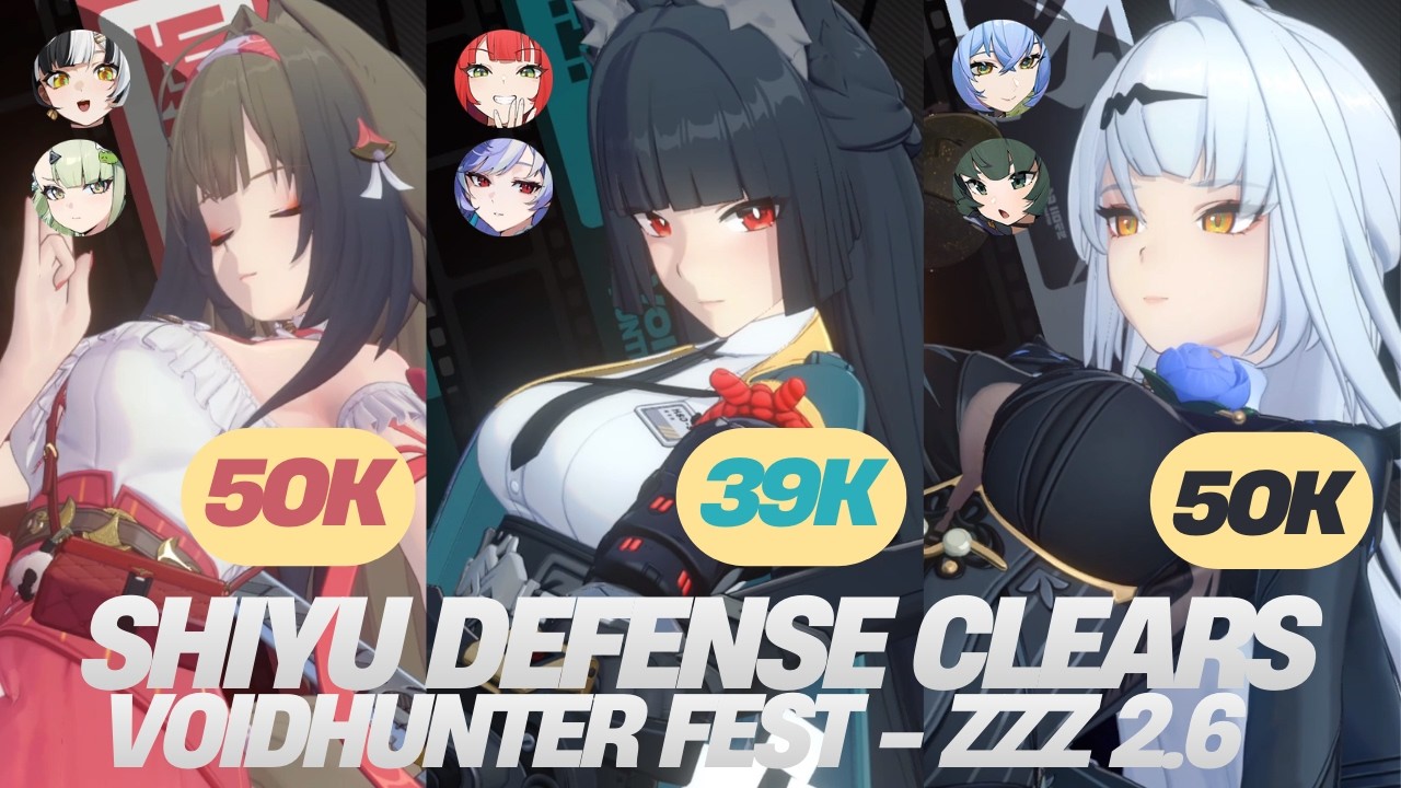 VOIDHUNTER FEST!! LATEST SHIYU CLEARS! | YESHUNGUANG - MIYABI - YIXUAN | ZZZ 2.6 TOP 1% SHIYU CLEARS