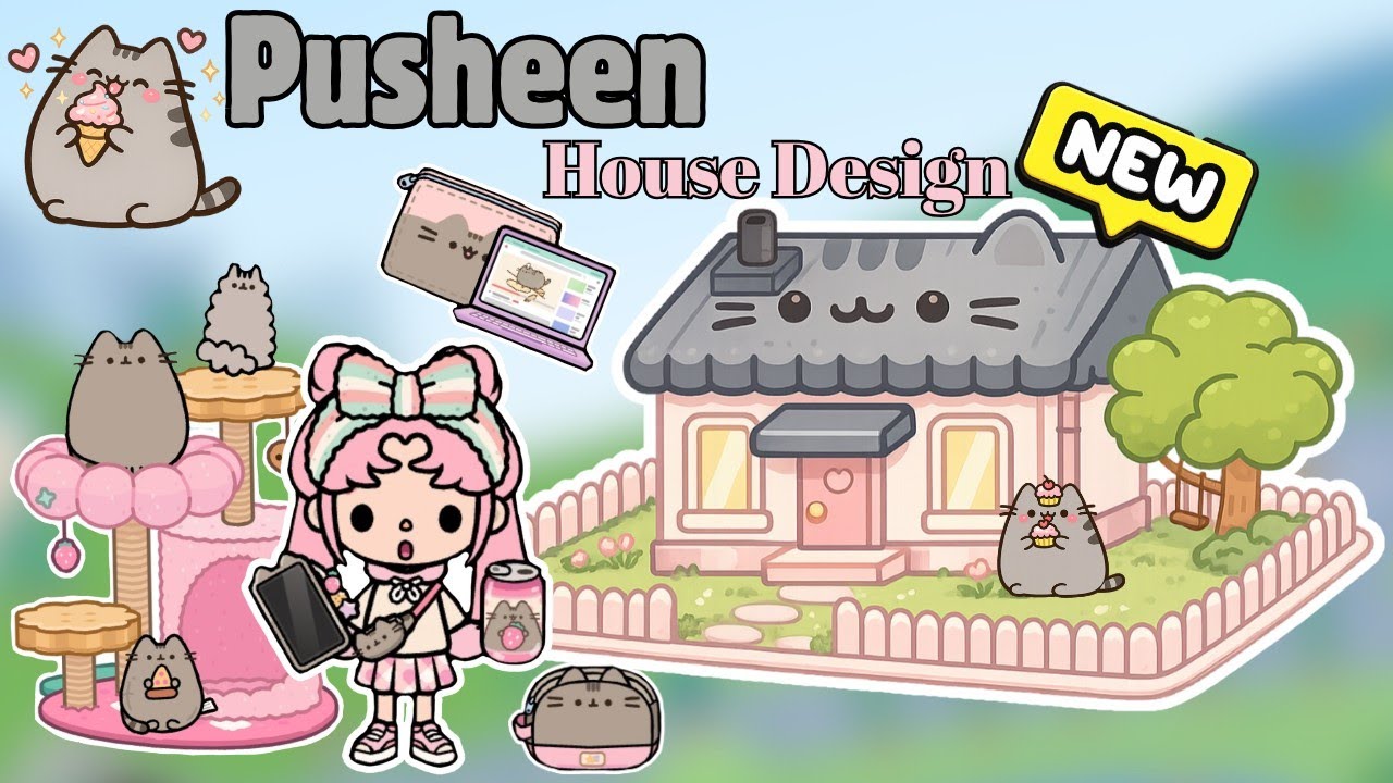 NOWA AKTUALIZACJA! 😱Pusheen Pack Full House Design🩷🩶|Pomysły na dom w Toca Boca (projekt domu)Toc...