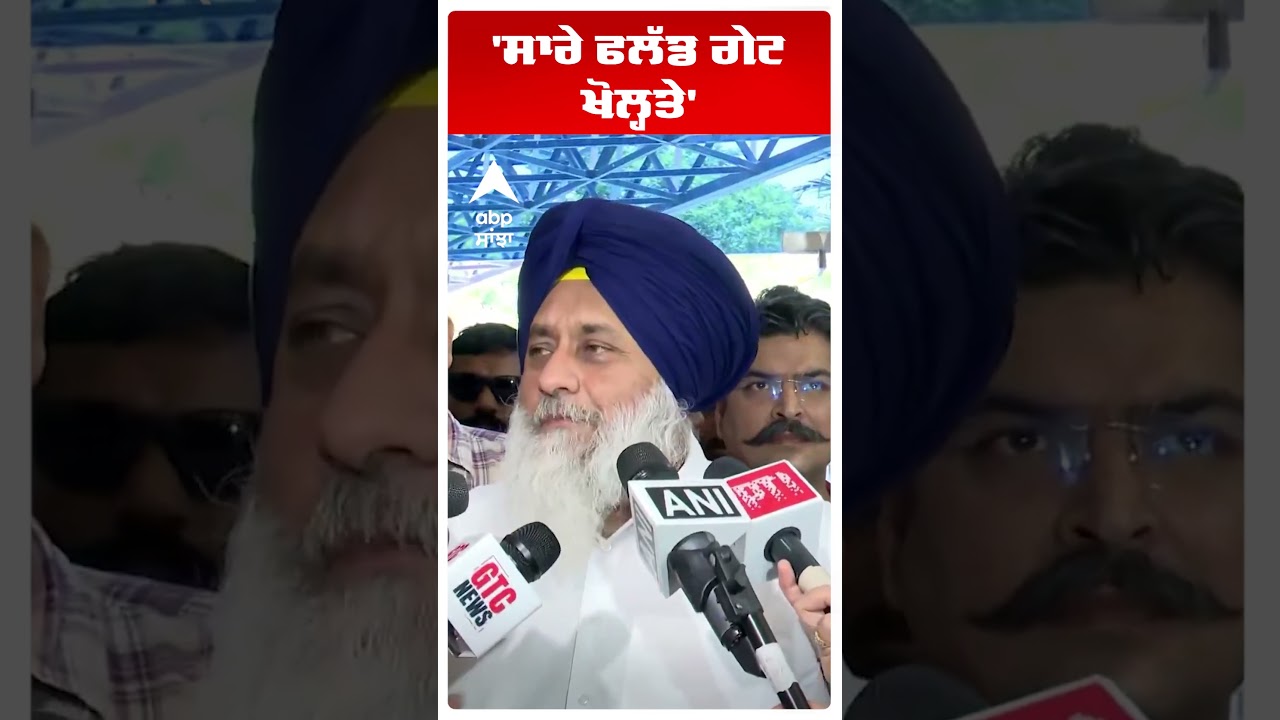 Sukhbir Badal | 'ਸਾਰੇ ਫਲੱਡ ਗੇਟ ਖੋਲ੍ਹਤੇ' | Akali dal | Punjab Floods| Cm Mann | Abp Sanjha | Shorts
