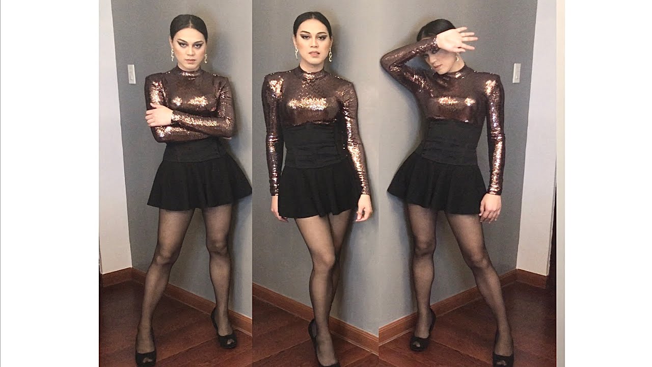 Lady Mel wears corset | Crossdresser Ladyboy Mel