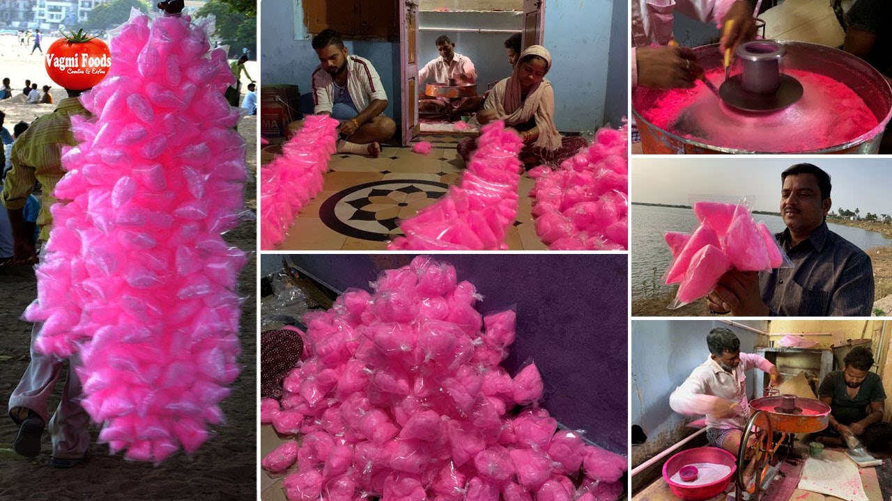 Pichu mitai making process | INDIAN COTTON CANDY vendor daily lifestyle full video | hawai mithai
