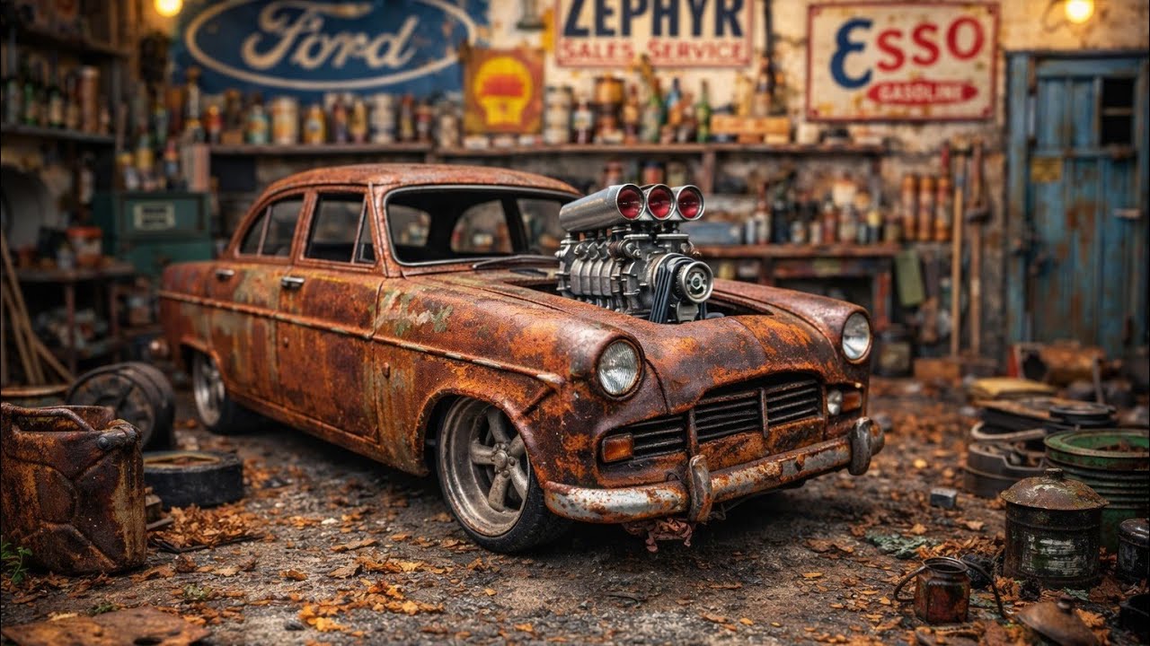 Diecast Restoration + Realistic Weathering Tutorial Abandoned Barn Find Corgi Zephyr Rat Rod