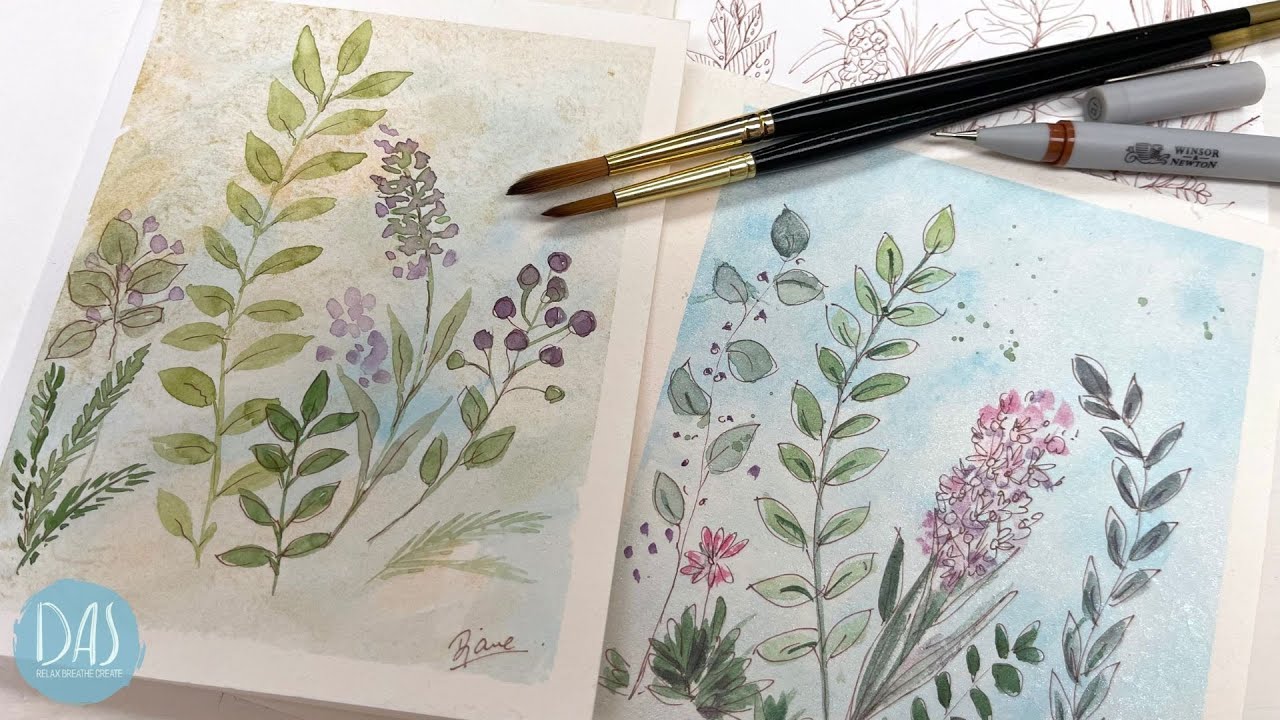 Mothers Day Cards in Minutes - pretty florals you can do quickly in watercolor and pen