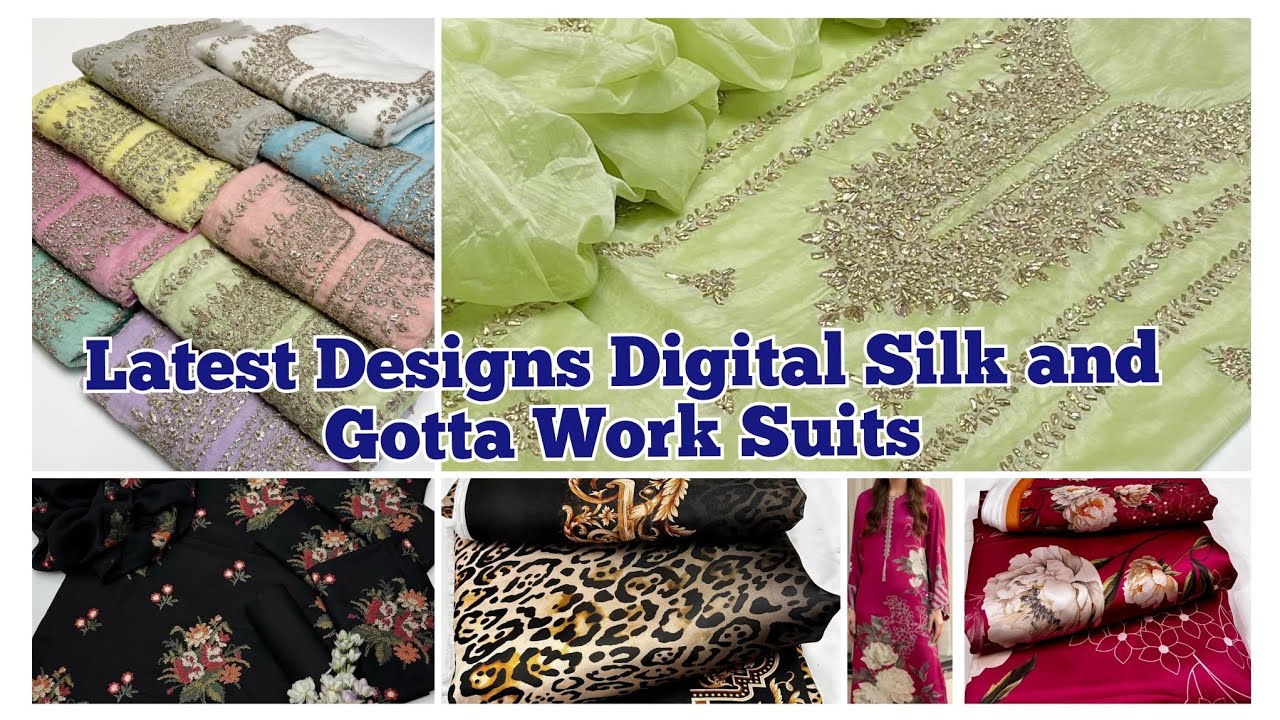 Latest Designs Gota Work and Digital Silk Suits