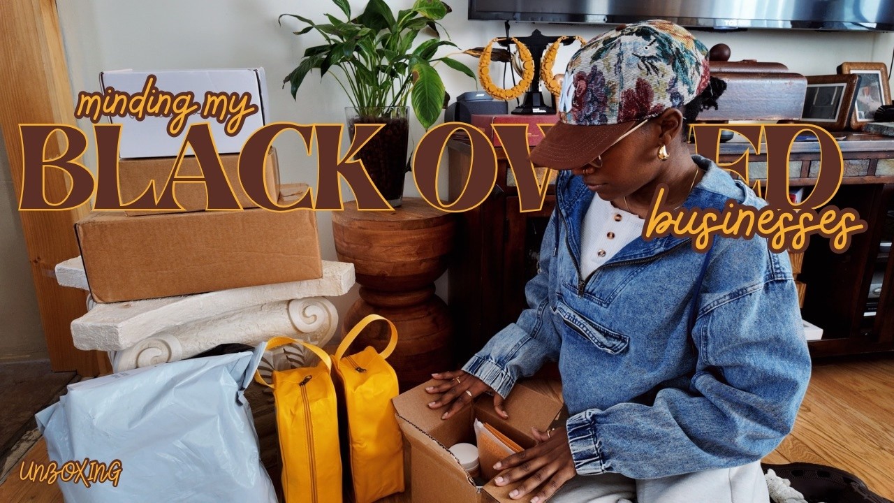Unboxing GIVEAWAY packages while I manifest PR | Black Owned Businesses