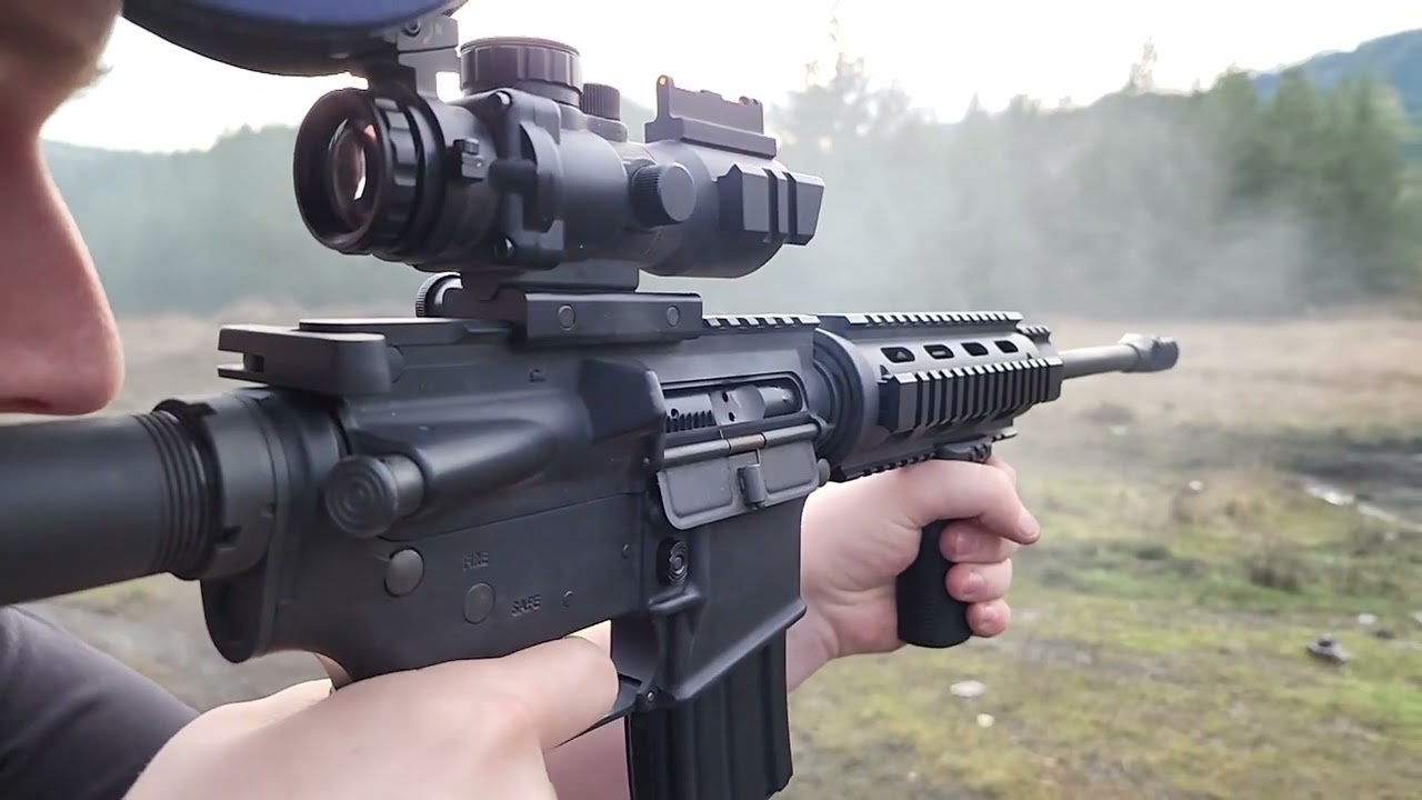 AR-15 With a Ridiculous Muzzle Brake Slow-Mo