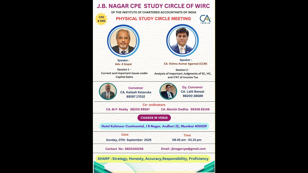 7 September 2025 Analysis of Important Judgments of SC, HC, and ITAT of Income Tax    CA Vishnu Kuma