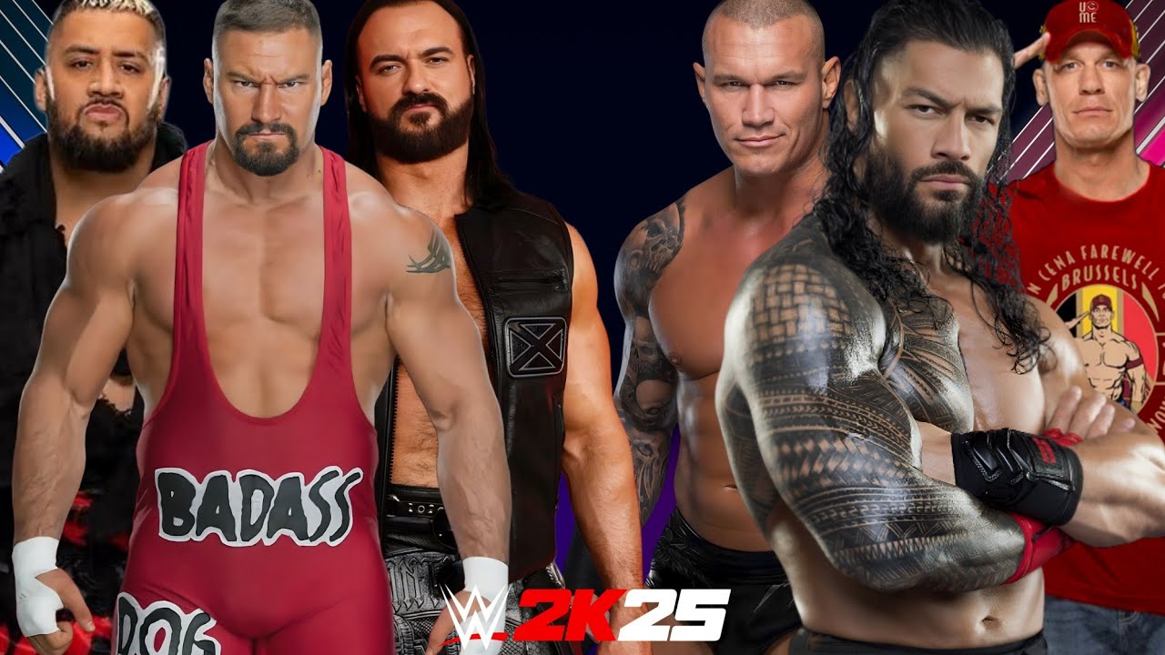 Джон Сина, Роман Рейнс и Рэнди Ортон против Дрю Макинтайра и Соло Сикоа | WWE2K25 командный бой 6...