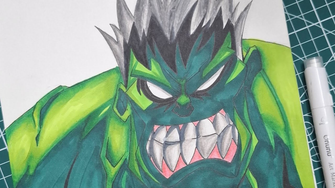 Hulk drawing using ohuhu alcohol markers||#art #drawing #artwork #avengers