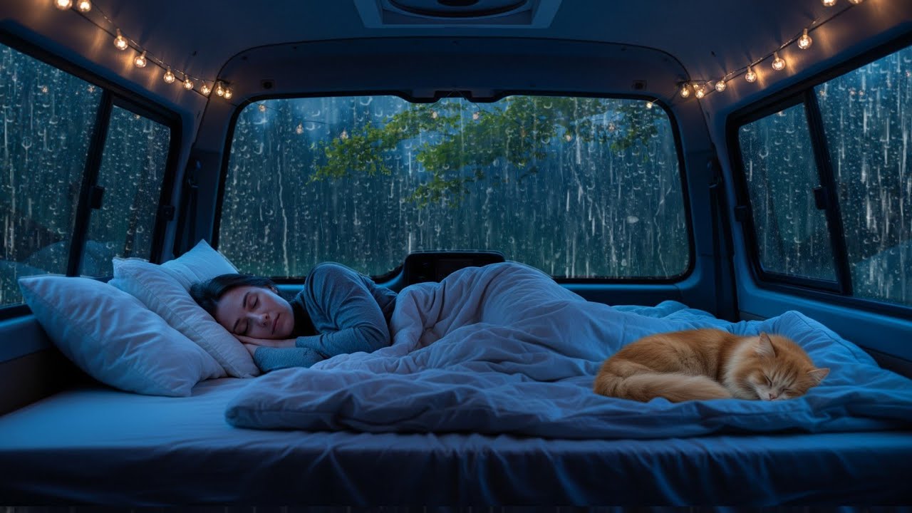 Heavy Rain from a Stationary Car Window, Relaxing Sounds for Insomnia, Studying, Stress Relief