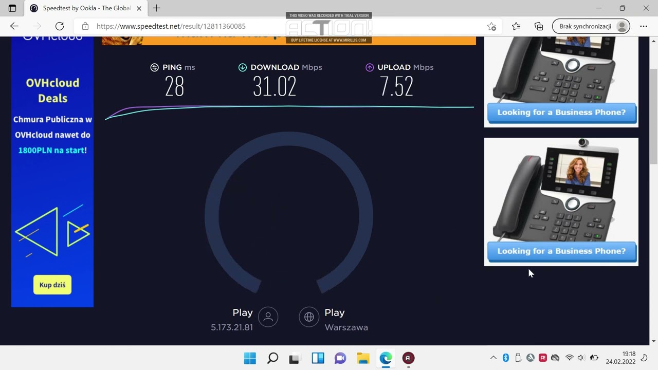 SPEEDTEST Play 4G LTE W WARSZAWIE SŁABY INTERNET NAJBLISZY NADAJNIKI 1150