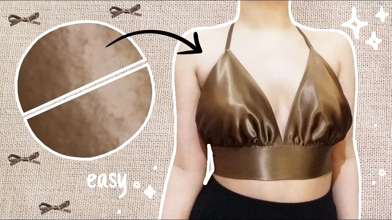 DIY V Neck Satin Top - No Sewing Machine! Easy Beginners - The Best You've Ever Seen.