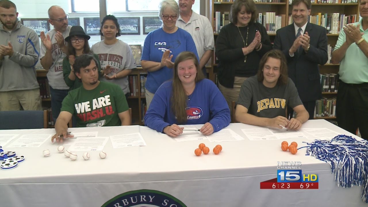 Canterbury trio signs for college - Katherine Smith, Andrew Kus & Curtis Hoffman.