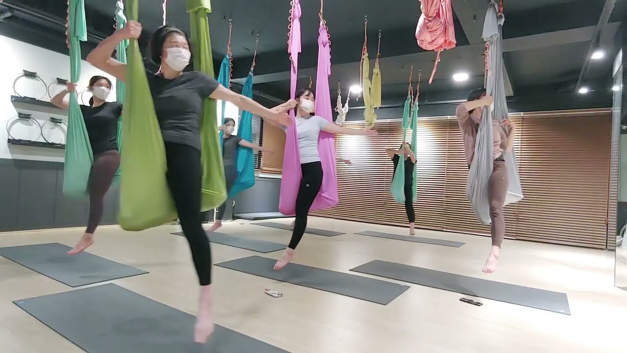플라잉요가 60분 수업/기초플라잉 시퀀스/BTS플라잉포즈 따라해보기/온더해먹 초급(Aerial Yoga Basic Sequence)