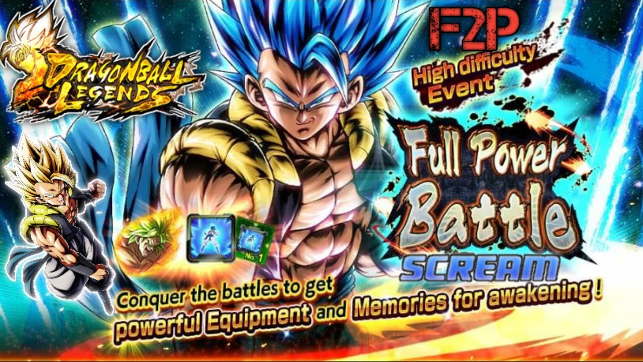 FULL POWER BATTLE GOGETA BLUE SCREAM F2P | Dragon Ball Legends Gameplay