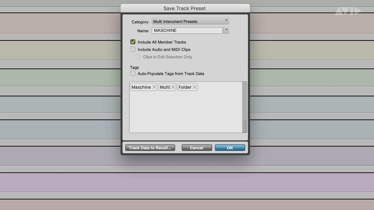 Pro Tools Tech Tips &mdash; Instrument Folder Presets