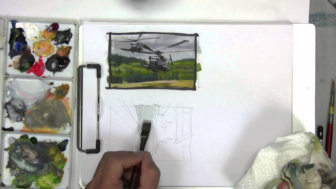 watercolor quicksketch color study demo