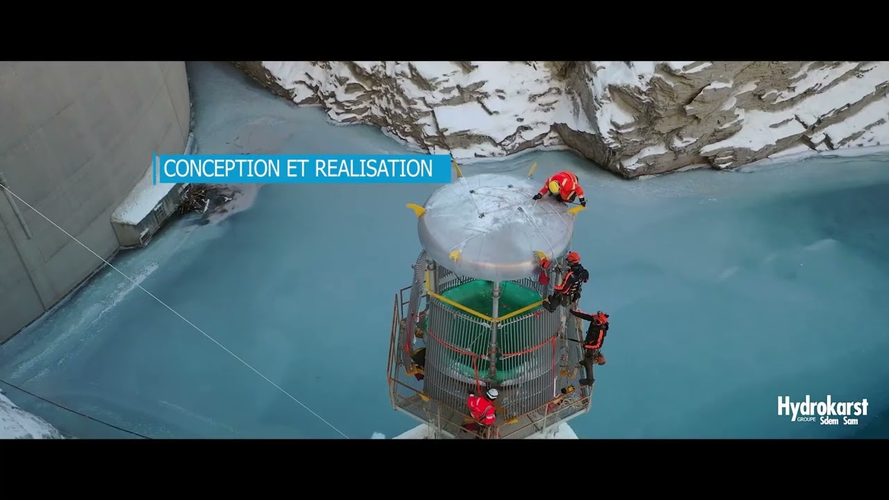 Projet d'installation de la prise d'eau sur le barrage de Z’mutt situé à Zermatt en Suisse