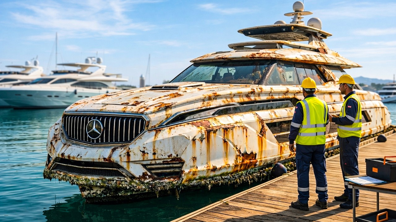 $80M Mercedes G63 Inspired Superyacht Rebuilt from Abandoned to Showroom | ASMR Yacht Restoration