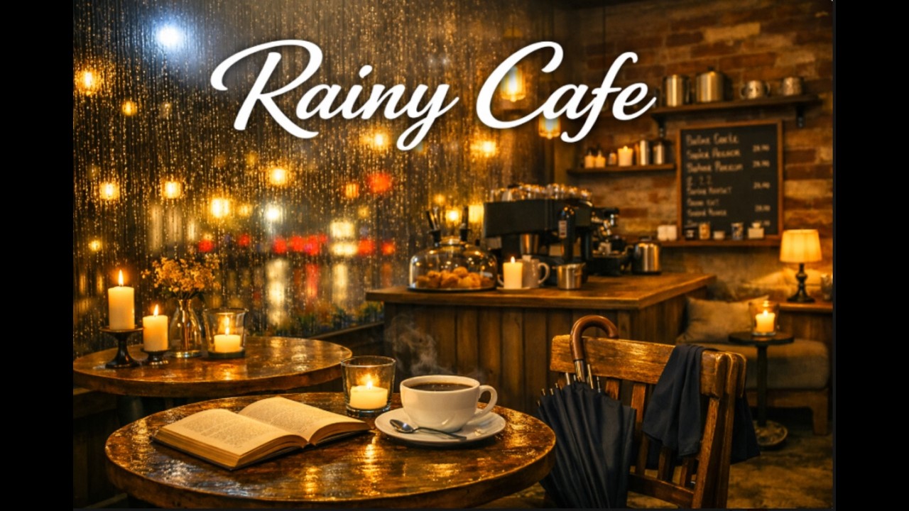 Rainy Cafe Piano ☕ Cozy Coffee Shop Music for Study, Work & Relax (3 Hours)