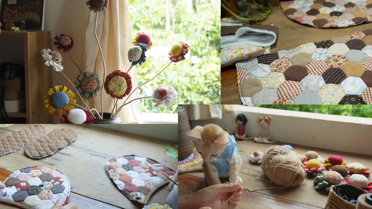 (Repost) My Favorite Sewing Ideas: Hand-Sewn Slippers and Sunflowers Made from Fabric Scraps